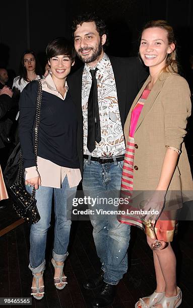 Diane Fleri, Filippo Timi and Fiametta Cicogna attend the ''Diversity By Nacho Carbonell'' at the Spazio Gianfranco Ferre on April 14, 2010 in Milan,...