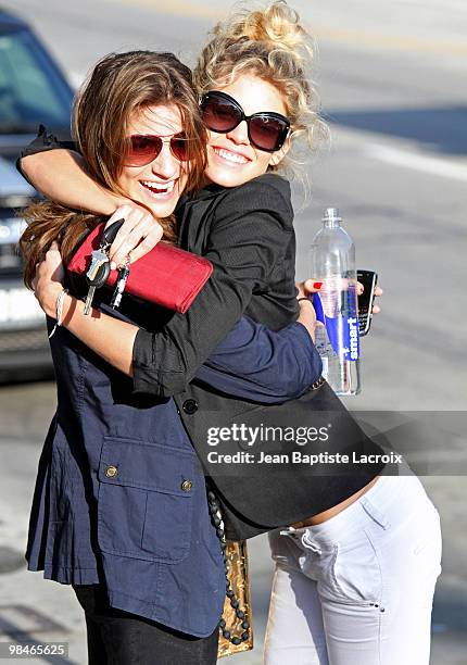 Rachel McCord and Annalynne McCord are seen shopping at The Grove on April 14, 2010 in Los Angeles, California.