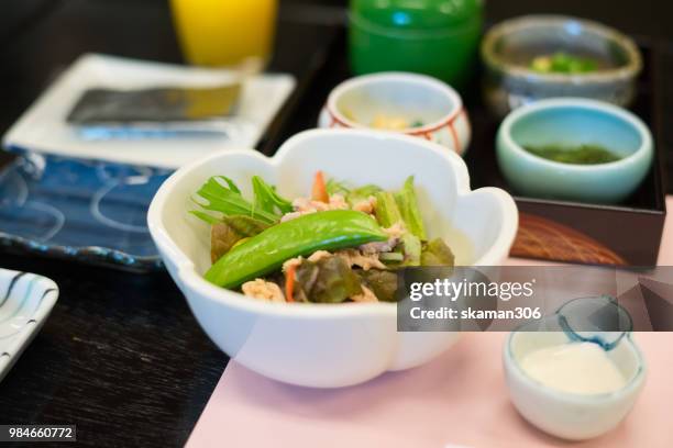 japanese cuisine kaiseki style in ryokan at kyoto japan - 料亭 ストックフォトと画像