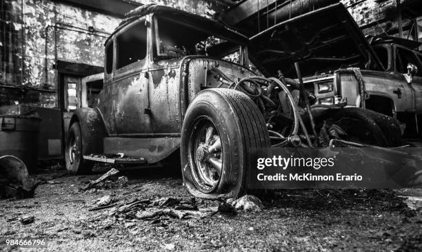 abandoned in the pine barrens - mckinnon stock pictures, royalty-free photos & images