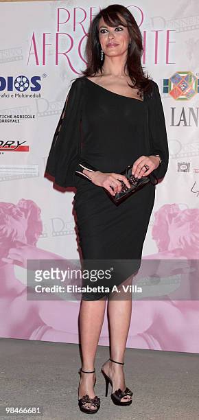 Maria Grazia Cucinotta attends the "2010 Premio Afrodite" at the Studios on April 14, 2010 in Rome, Italy.