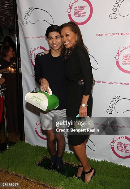 Actor Mark Indelicato and Venessa Williams attends the grand opening of Otarian on April 14, 2010 in New York City.