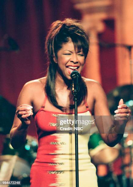 Episode 1630 -- Pictured: Musical guest Natalie Cole performing on June 21, 1999 --