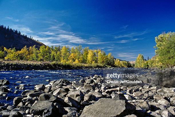 fall colors along the naches river - jeff goulden stock pictures, royalty-free photos & images