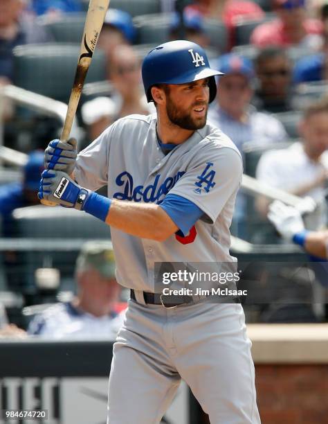 Chris Taylor of the Los Angeles Dodgers in action against the New York Mets at Citi Field on June 24, 2018 in the Flushing neighborhood of the Queens...