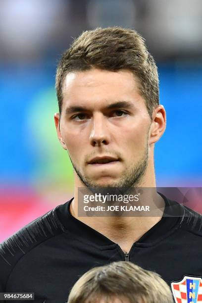 Croatia's forward Marko Pjaca poses ahead of the Russia 2018 World Cup Group D football match between Iceland and Croatia at the Rostov Arena in...