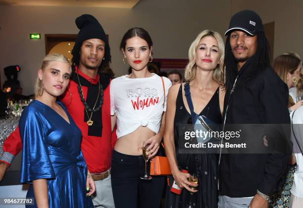 Tigerlily Taylor, Laurent Nicolas Bourgeois, Frankie Herbert, Sophie Ball and Larry Nicolas Bourgeois attend a private view of the "Michael Jackson:...