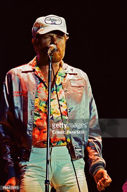 Mike Love of The Beach Boys performs on stage at Knebworth on June 21st, 1980 in London, England. This was the last major UK performance of all 6...