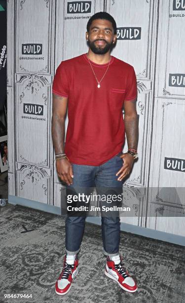 Actor Kyrie Irving attends the Build Series to discuss "Uncle Drew" at Build Studio on June 26, 2018 in New York City.