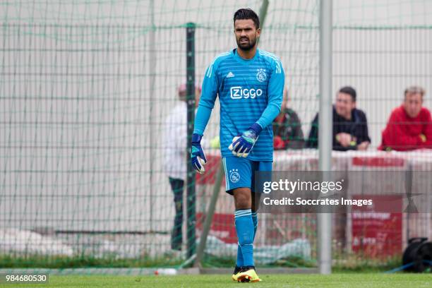 Benjamin van Leer of Ajax during the match between Preussen Munster v Ajax at the Sportplatz Klosterpforte on June 26, 2018 in Klosterpforte Germany