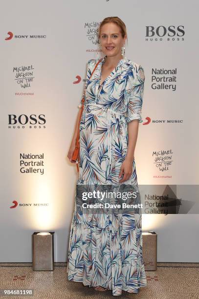 Polly Morgan attends a private view of the "Michael Jackson: On The Wall" exhibition sponsored by HUGO BOSS at the National Portrait Gallery on June...