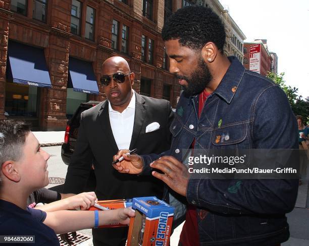 Kyrie Irving is seen on June 26, 2018 in New York City.