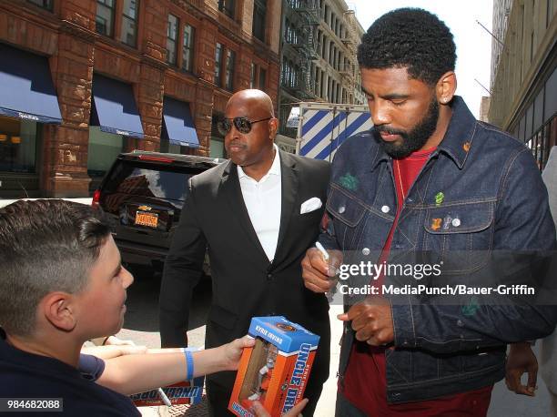 Kyrie Irving is seen on June 26, 2018 in New York City.