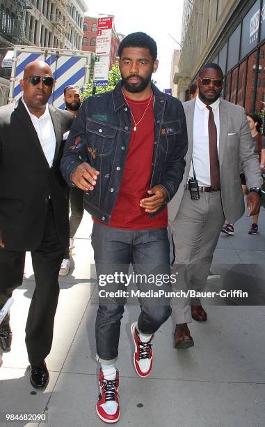 Kyrie Irving is seen on June 26, 2018 in New York City.