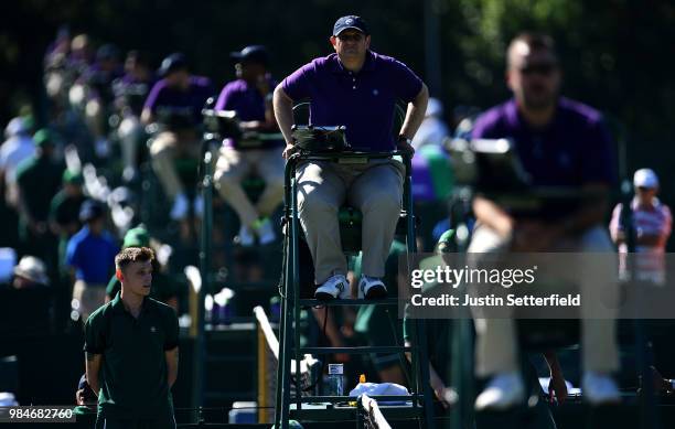 Umpires during Wimbledon Championships Qualifying - Day 2 at The Bank of England Sports Centre on June 26, 2018 in London, England.