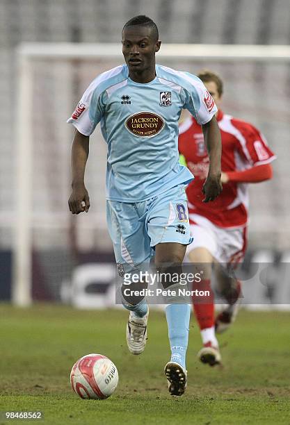 Abdul Osman of Northampton Town in action during the Coca Cola League Two Match between Rotherham United and Northampton Town at the Don Valley...