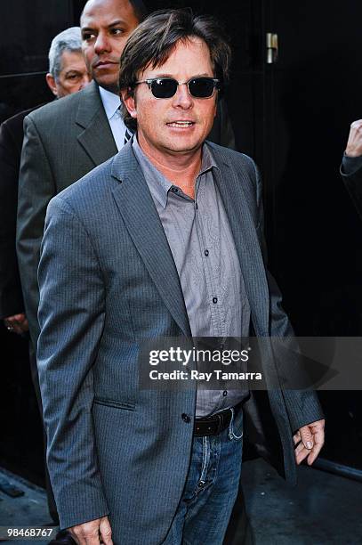 Actor and author Michael J. Fox visits the "Good Morning America" taping at the ABC Times Square Studios on April 14, 2010 in New York City.