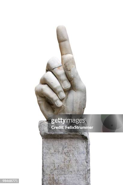 hand of colossal statue rome - statue stockfoto's en -beelden