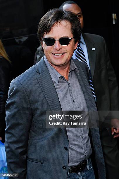 Actor and author Michael J. Fox visits the "Good Morning America" taping at the ABC Times Square Studios on April 14, 2010 in New York City.