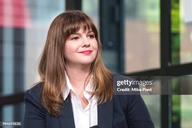 Amber Tamblyn visits Build Series to discuss 'Any Men' at Build Studio on June 26, 2018 in New York City.