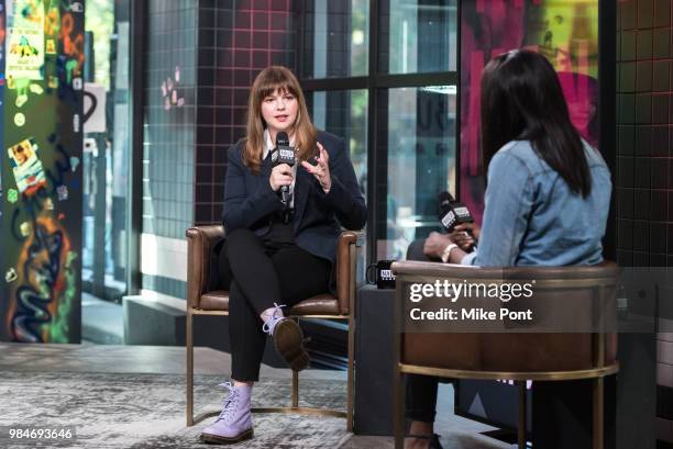 Amber Tamblyn visits Build Series to discuss 'Any Men' at Build Studio on June 26, 2018 in New York City.