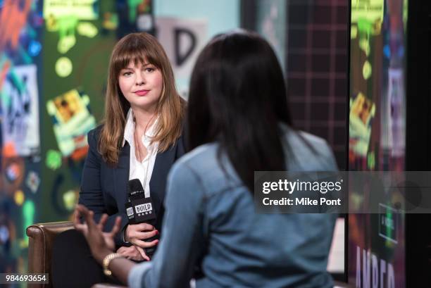 Amber Tamblyn visits Build Series to discuss 'Any Men' at Build Studio on June 26, 2018 in New York City.