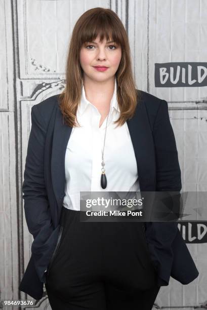 Amber Tamblyn visits Build Series to discuss 'Any Men' at Build Studio on June 26, 2018 in New York City.