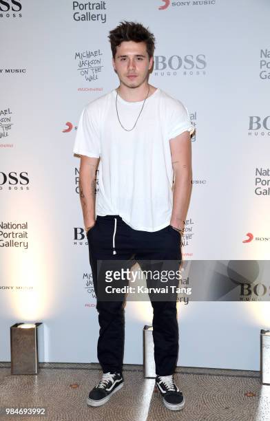 Brooklyn Beckham attends the 'Michael Jackson: On The Wall' Private View sponsored by HUGO BOSS at the at National Portrait Gallery on June 26, 2018...