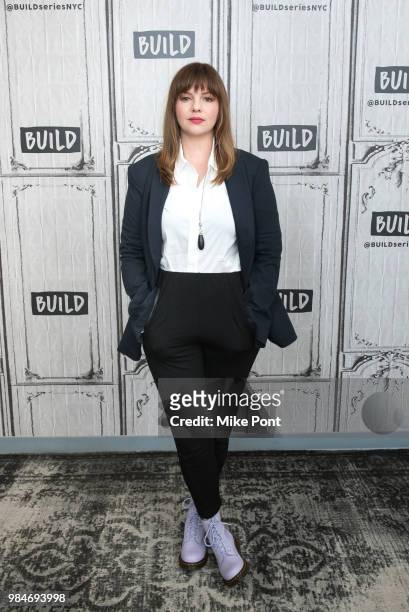Amber Tamblyn visits Build Series to discuss 'Any Men' at Build Studio on June 26, 2018 in New York City.