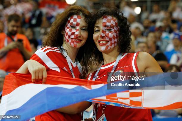 Fans are seen during the 2018 FIFA World Cup Russia Group D match between Iceland and Croatia at the Rostov Arena in Rostov On Don, Russia on June...