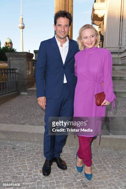 Oliver Mommsen and Anna Maria Muehe attend the BURDA Summer Party on June 26, 2018 in Berlin, Germany.