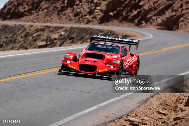 Time Attack 1 Division driver Vanina Ickx in her 2017 Gillet Vertigo during the 2018 Pikes Peak International Hill Climb on June 24 in Pikes Peak, CO.