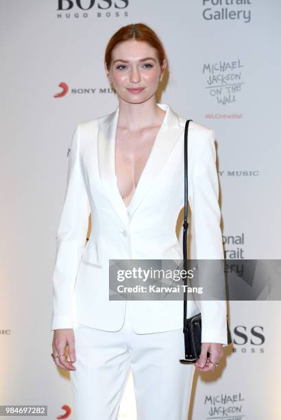 Eleanor Tomlinson attends the 'Michael Jackson: On The Wall' Private View sponsored by HUGO BOSS at the at National Portrait Gallery on June 26, 2018...