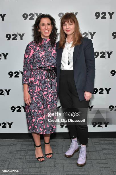 Amber Tamblyn and Jodi Kantor attend Amber Tamblyn: "Any Man" Book Release & Conversation with Jodi Kantor at 92nd Street Y on June 26, 2018 in New...