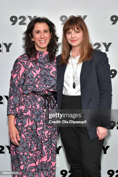 Amber Tamblyn and Jodi Kantor attend Amber Tamblyn: "Any Man" Book Release & Conversation with Jodi Kantor at 92nd Street Y on June 26, 2018 in New...
