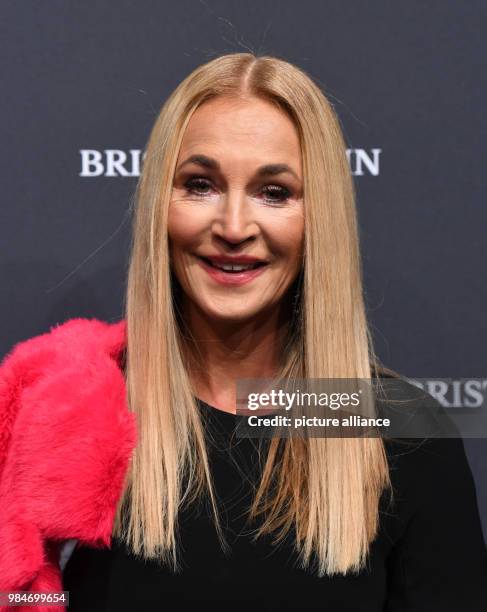 Actress Caroline Beil arrives for the Riani fashion show during the Mercedes Benz Fashion Week at the ewerk in Berlin, Germany, 16 January 2018....