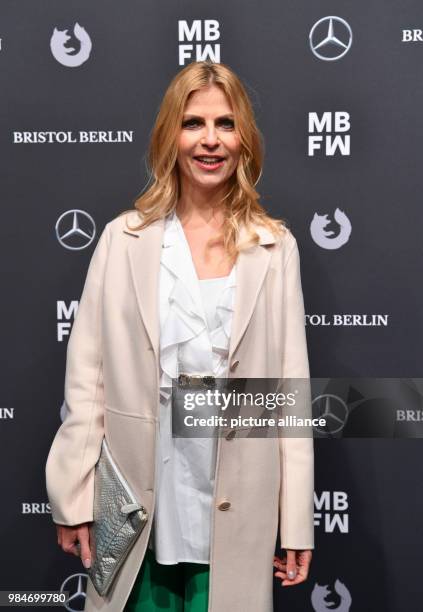 Tanja Buelter arrives for the Riani fashion show during the Mercedes Benz Fashion Week at the ewerk in Berlin, Germany, 16 January 2018. Photo:...