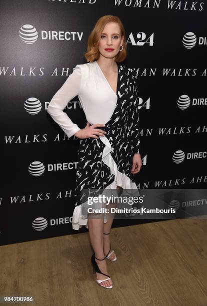 Jessica Chastain attends The "Woman Walks Ahead" New York Screening at the Whitby Hotel on June 26, 2018 in New York City.