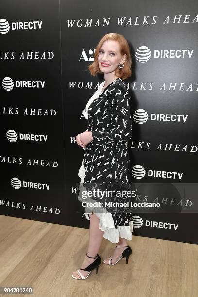 Actress Jessica Chastain attends the New York screening of "Woman Walks Ahead" at the Whitby Hotel on June 26, 2018 in New York City.