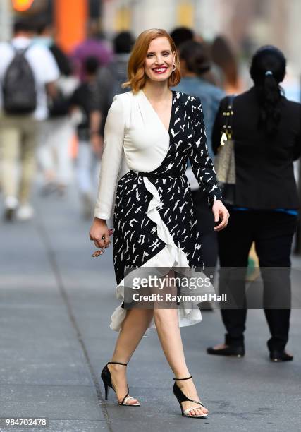 Actress Jessica Chastain is seen walking in soho on June 26, 2018 in New York City.