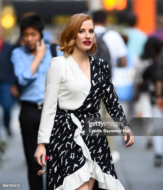 Actress Jessica Chastain is seen walking in soho on June 26, 2018 in New York City.