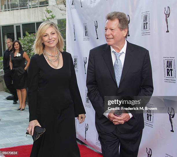 Actress Tatum O'Neal and actor Ryan O'Neal attend the American Women in Radio and Television 2010 Genii Awards at the Skirball Cultural Center on...