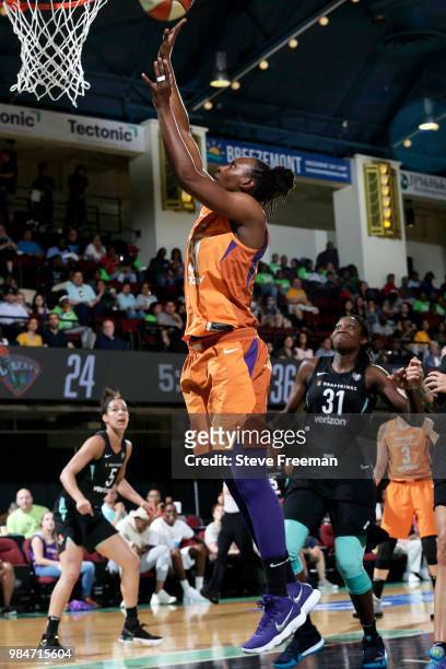Sancho Lyttle of the Phoenix Mercury shoots the ball against the New York Liberty on June 26, 2018 at Westchester County Center in White Plains, New...