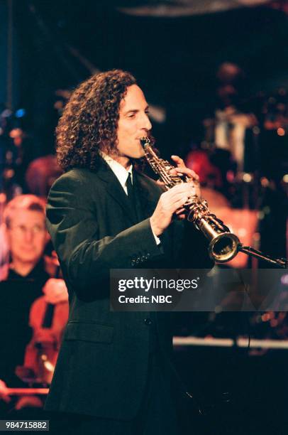 Episode 1632 -- Pictured: Musical guest Kenny G performing on June 23, 1999 --