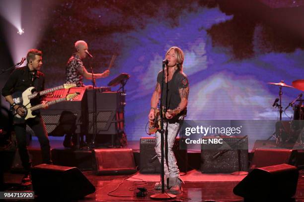 Episode 0892 -- Pictured: Musical guest Keith Urban performs on June 26, 2018 --