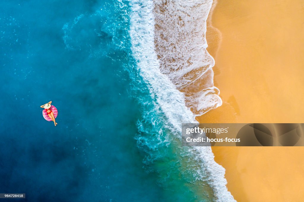 Swimming in clear turquoise sea