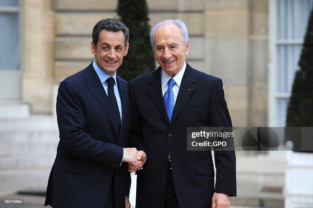 Israeli President Shimon Peres Visits Paris