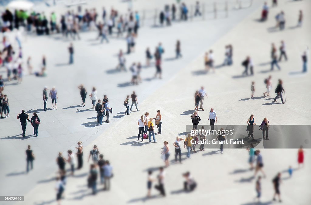 People walking in plaza