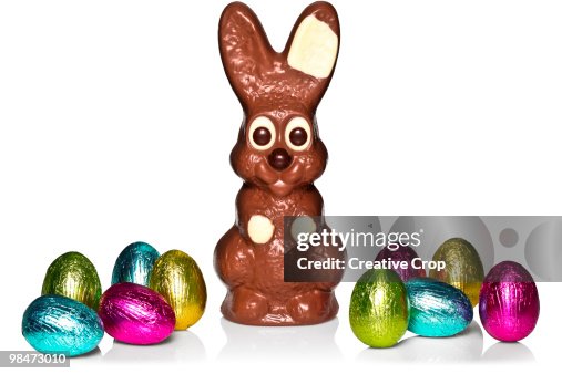 Chocolate Easter bunny and Easter egg Chocolate Easter bunny and Easter egg