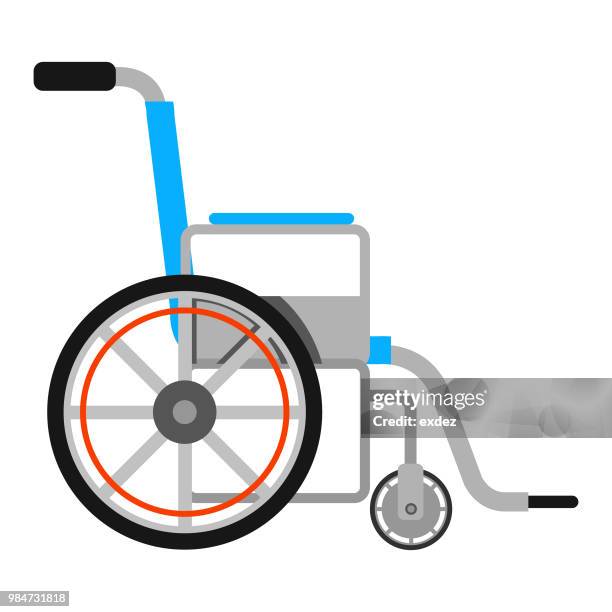 wheel chair flat icon - disability services stock illustrations